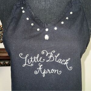 Design Design Jill Seale Little Black Apron 100% Cotton Black White Lettering OS